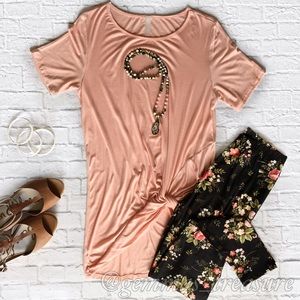 | Pink Side Knot Tunic Tee || S, M, L ||